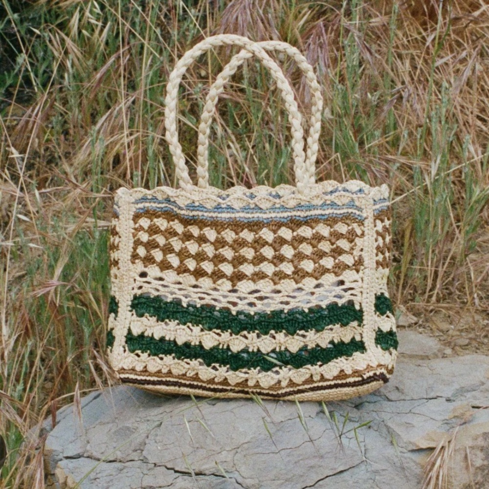 NWT Doen Orla Bag in Multicolor Raffia